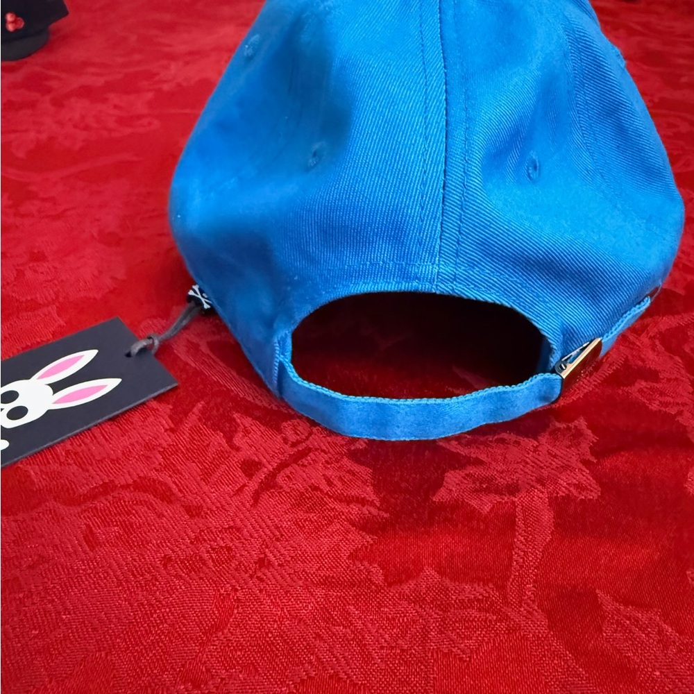 Psycho Bunny Teal Men's Cap with Rainbow Bunny Skull Embroidery - Picture 3 of 5